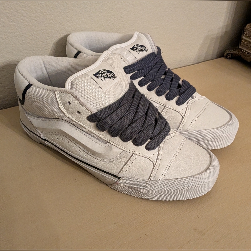 NEW Mens Vans Knu Mid Top Utility Lace White Black Sneaker Shoes Size 9